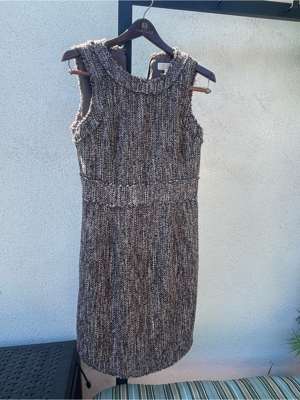 MICHAEL Michael Kors Brown Tweed Sleeveless Sheath Dress sz 4